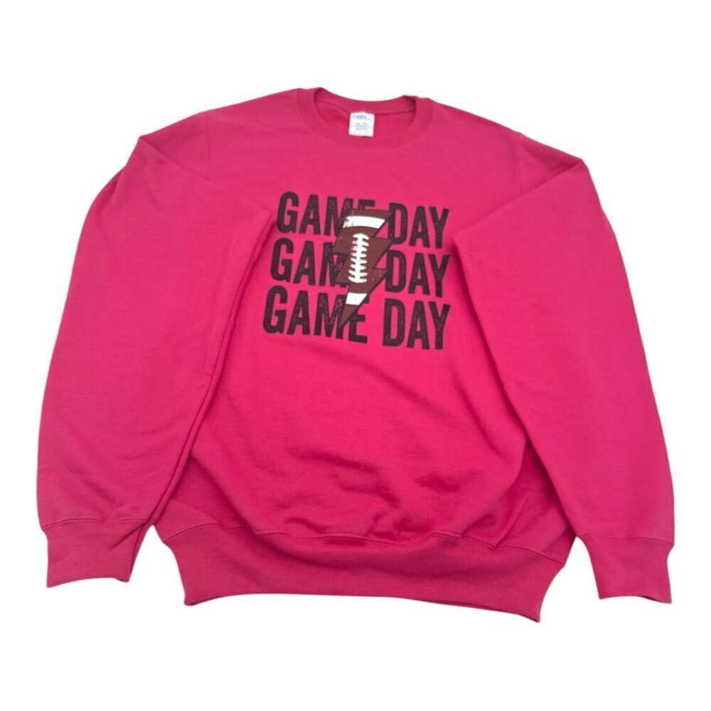 Vibrant Pink Graphic Sweater - Game Day - Size Small